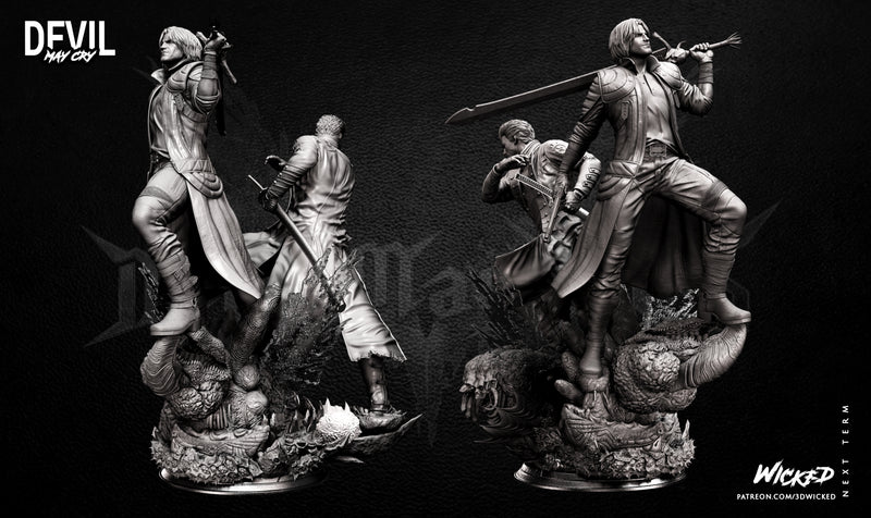 Dante and Vergil Diorama Sculpture resin diorama kit view 2