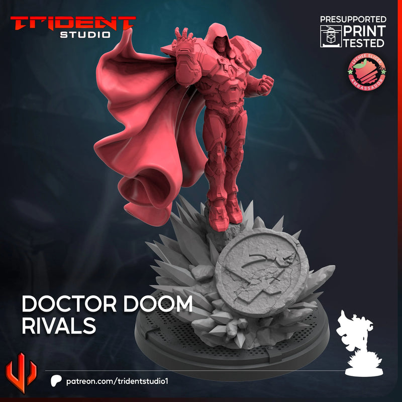 Doctor Doom 2099 Rivals Marvel MCP-compatible 40mm resin proxy miniature by Trident Miniatures - product image 2