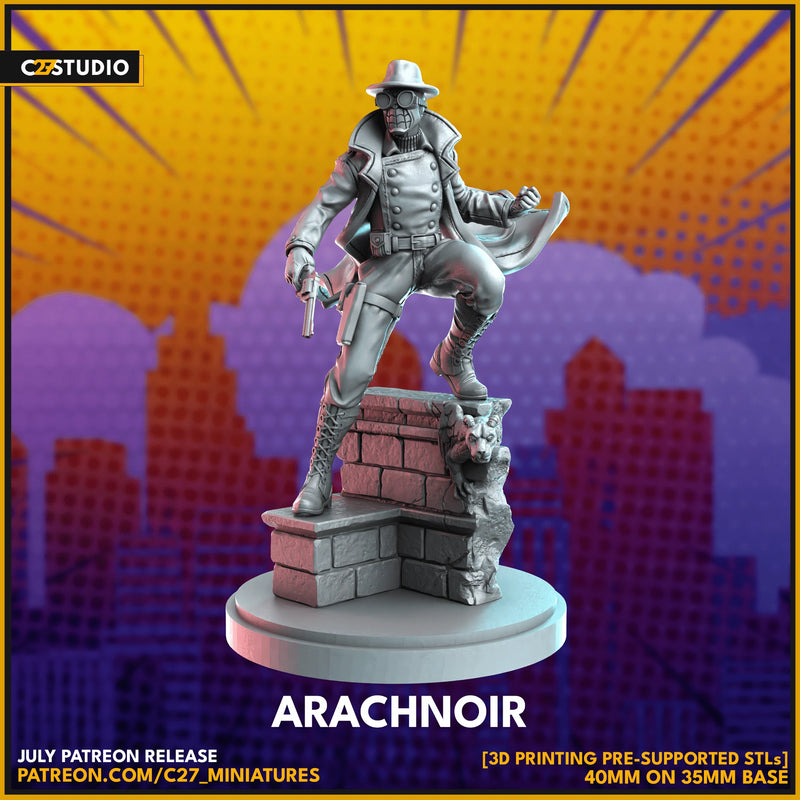 Spider-Man Noir Marvel MCP-compatible resin miniature by C27 Studios - product image 2