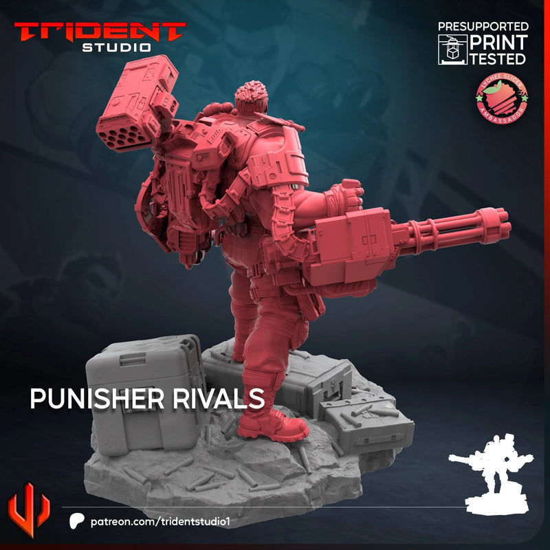 Punisher Rivals Marvel MCP-compatible 40mm resin proxy miniature by Trident Miniatures - product image 2