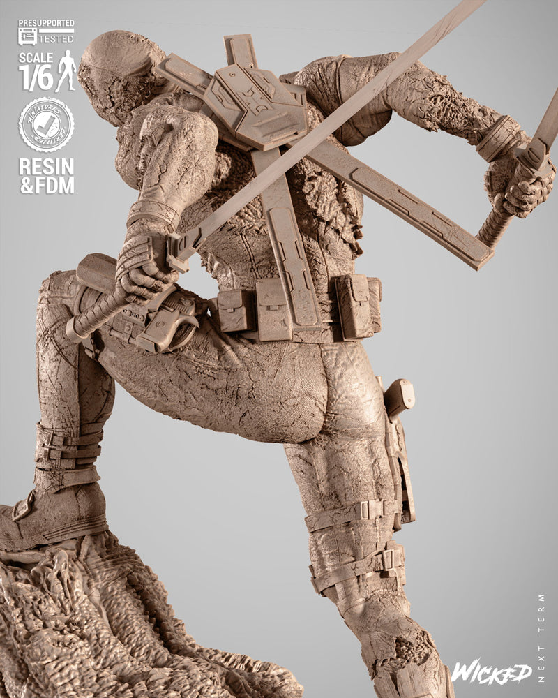 Deadpool Zombie Sculpture resin statue kit view 2