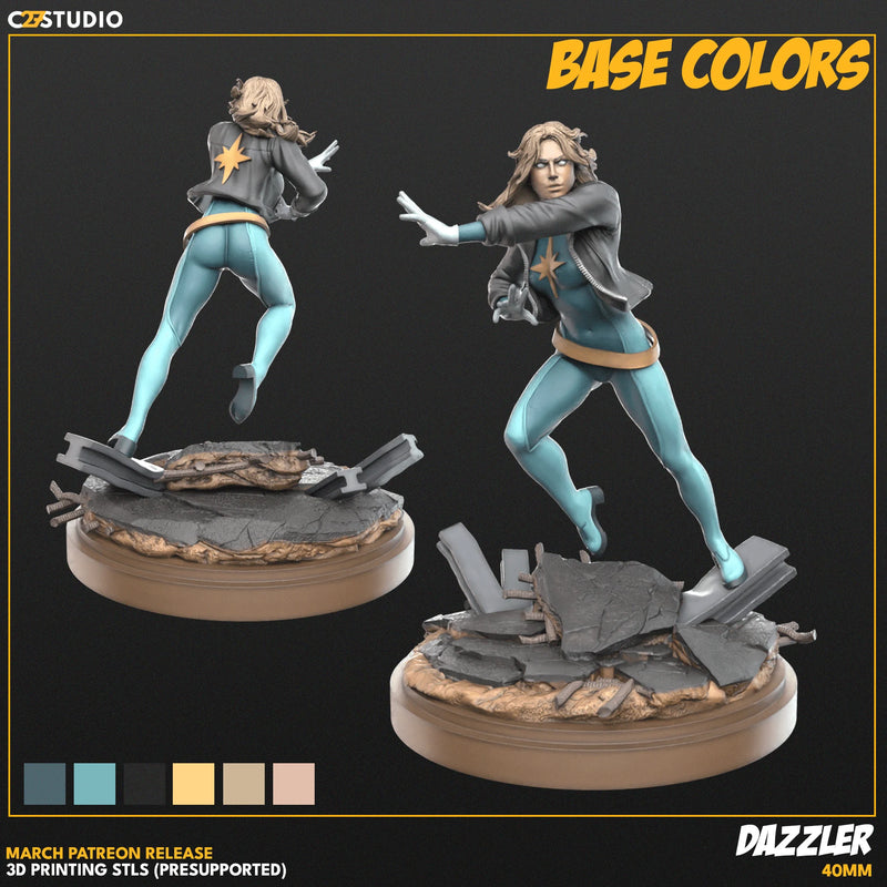 Dazzler (Mar 2025 Sculpt) Marvel MCP-compatible resin miniature by C27 Studios - product image 2