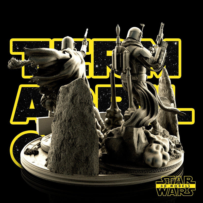 Diorama Base- Mandalorian and Boba Fett Star Wars 3D Models