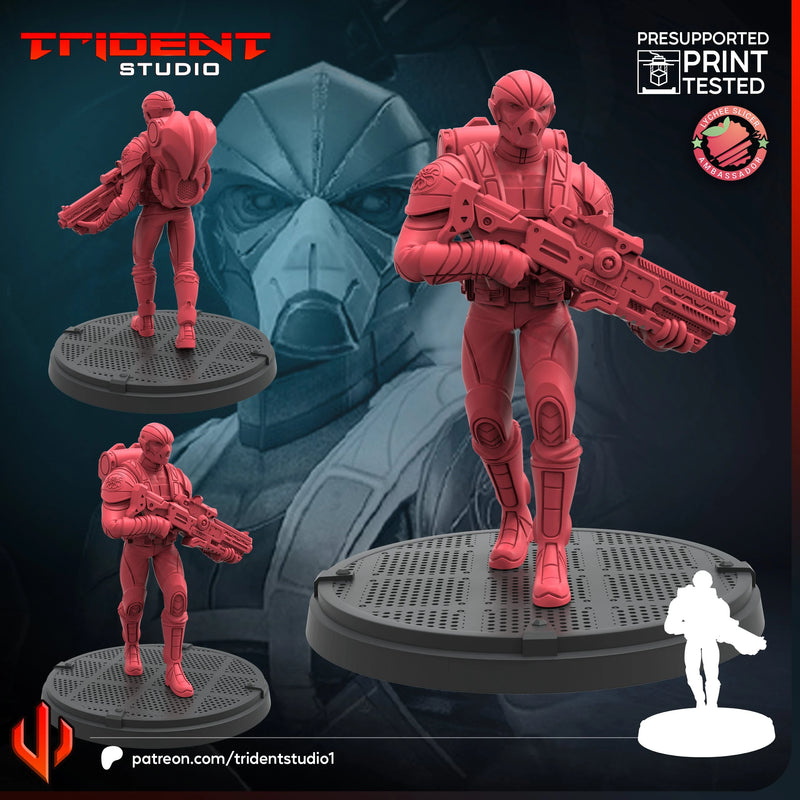 HYDRA Trooper Marvel MCP-compatible 40mm resin proxy miniature by Trident Miniatures - product image 2