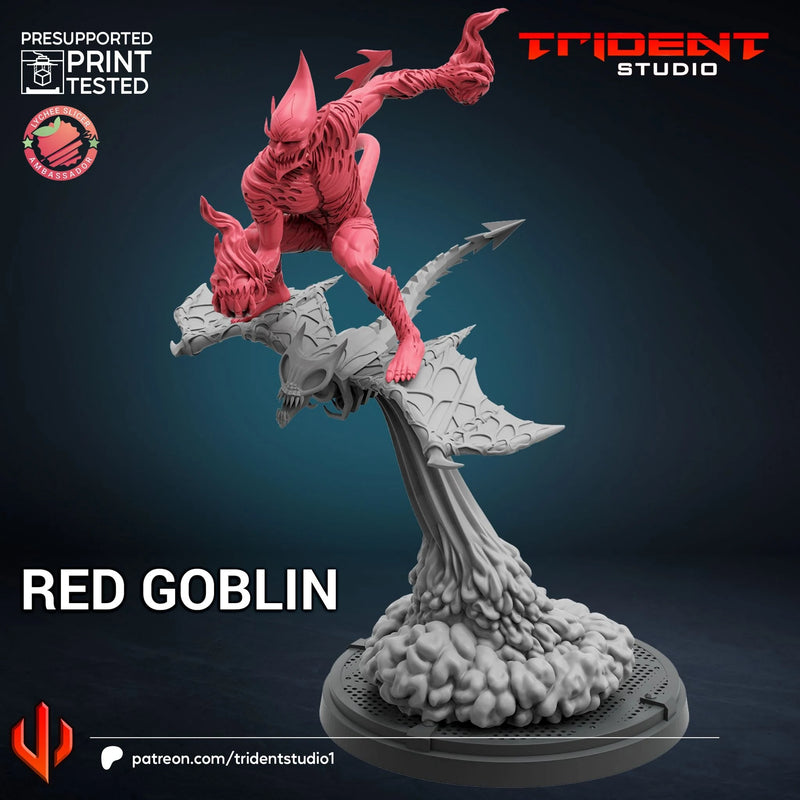 Red Goblin Marvel MCP-compatible 40mm resin proxy miniature by Trident Miniatures - product image 2