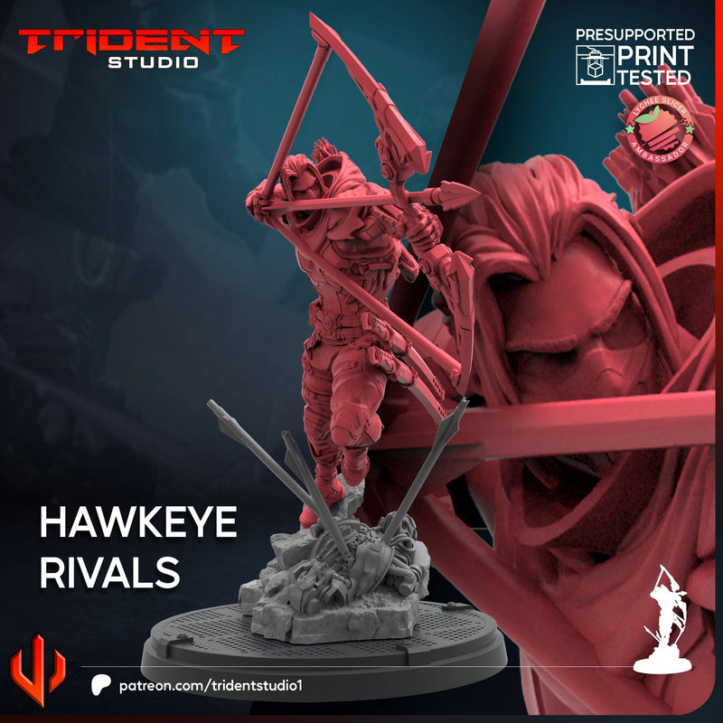 Hawkeye Rivals Marvel MCP-compatible 40mm resin proxy miniature by Trident Miniatures - product image 2