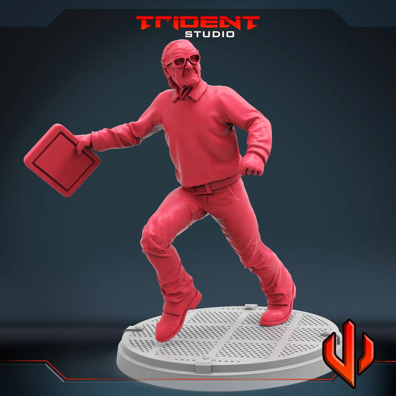 Stan Lee - Sculpt A Marvel MCP-compatible 40mm resin proxy miniature by Trident Miniatures - product image 2