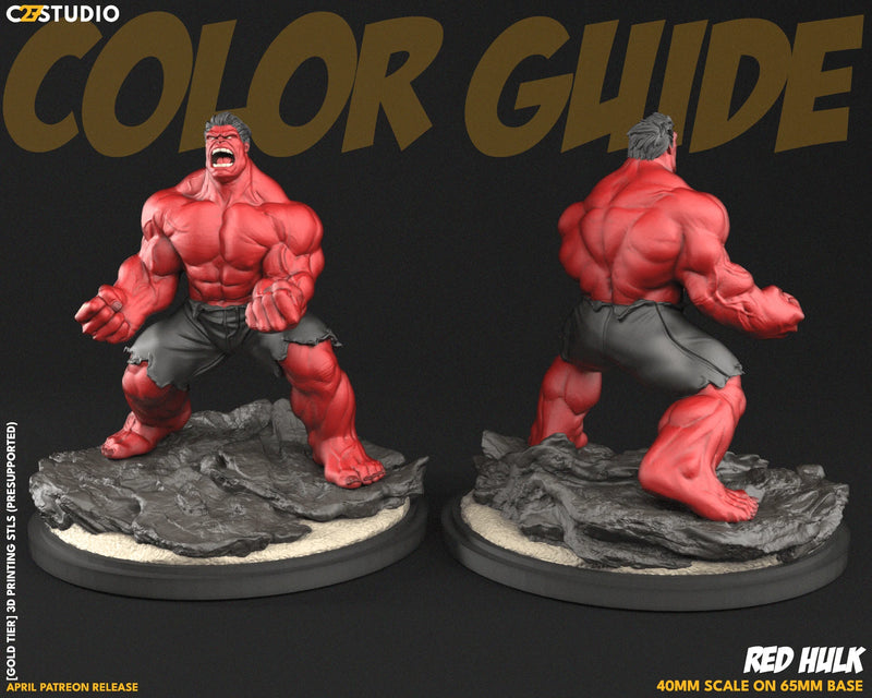 Red Hulk Marvel MCP-compatible resin miniature by C27 Studios - product image 2