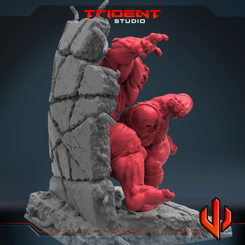 Hulk Vs Juggernaut Marvel MCP-compatible 40mm resin proxy miniature by Trident Miniatures - product image 2
