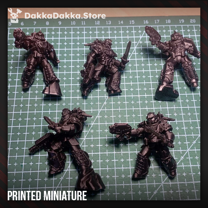 White Megalodon Clan Storm Squad with Jetpacks (x5) - Prime Armored Assault Unit of Space Knights - DakkaDakka Resin Miniature Squad - image 2