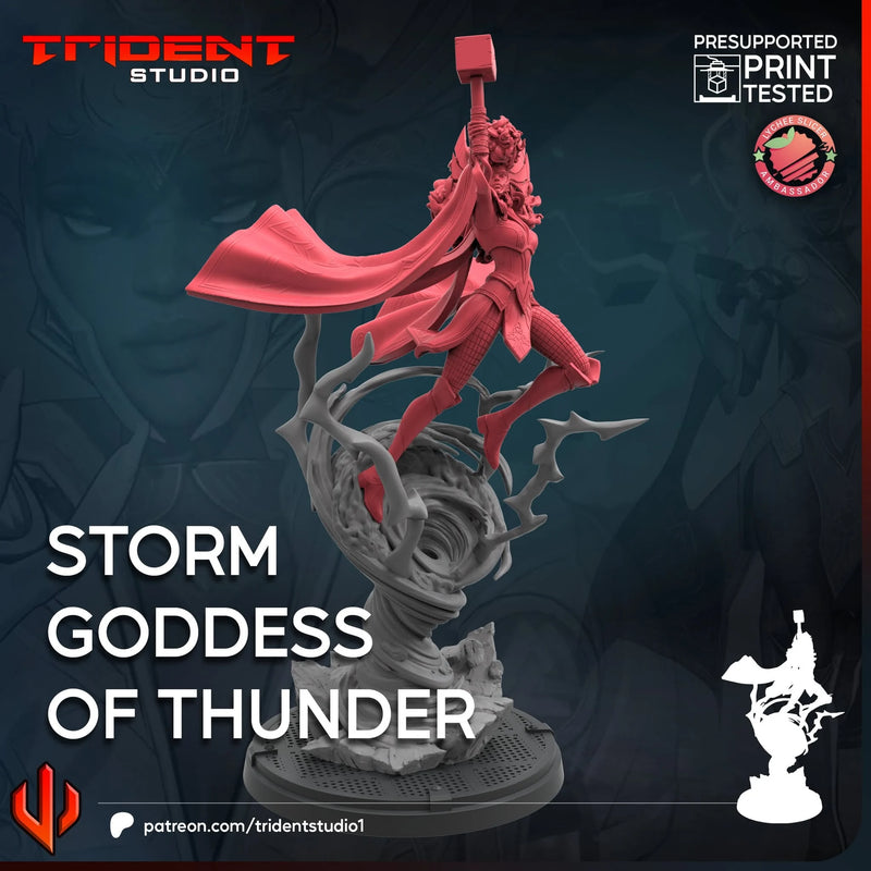 Storm Goddess Of Thunder Rivals Marvel MCP-compatible 40mm resin proxy miniature by Trident Miniatures - product image 2