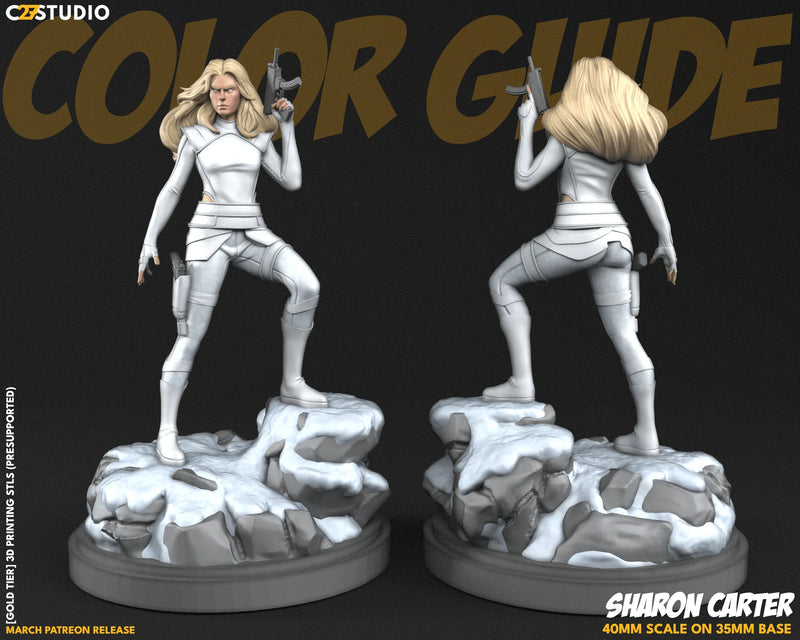 Sharon Carter Marvel MCP-compatible resin miniature by C27 Studios - product image 2