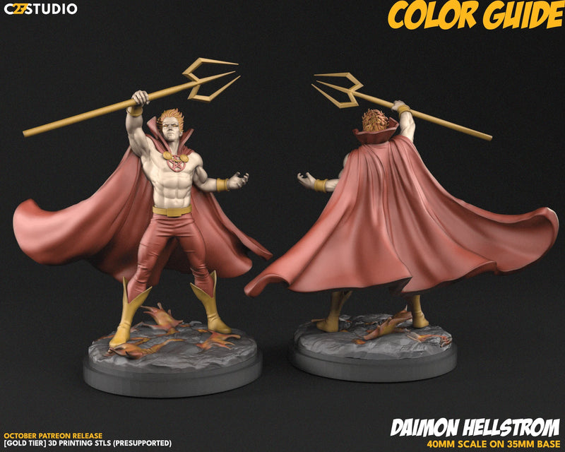 Daimon Hellstrom Marvel MCP-compatible resin miniature by C27 Studios - product image 2