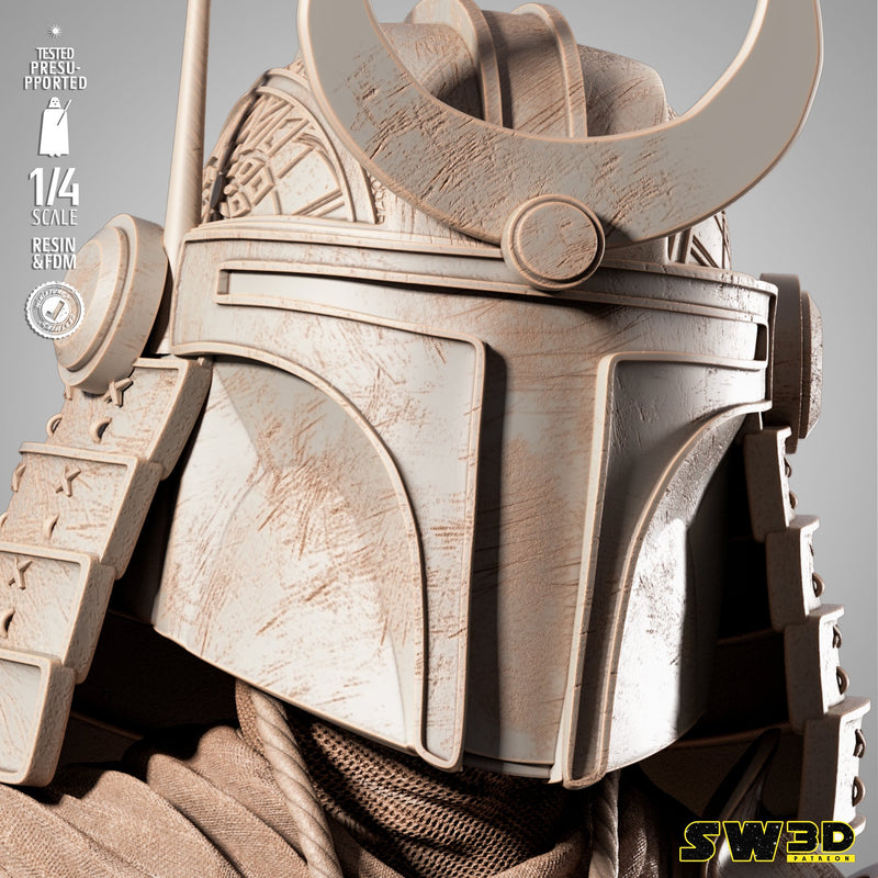 Boba Fett Samurai Portrait Bust