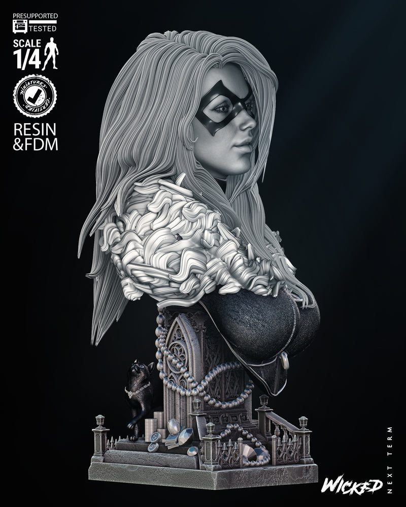 Black Cat Bust resin bust kit view 2
