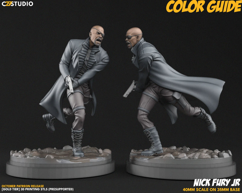 Nick Fury Jr. Marvel MCP-compatible resin miniature by C27 Studios - product image 2