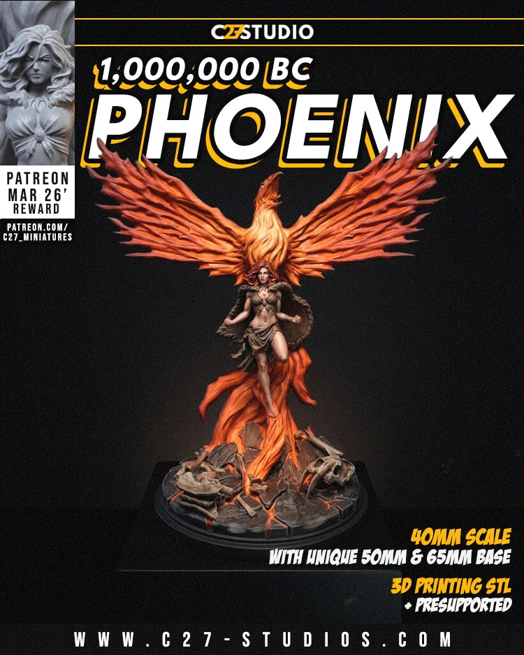 Phoenix (Mar 2025 Sculpt) Marvel MCP-compatible resin miniature by C27 Studios - product image 2
