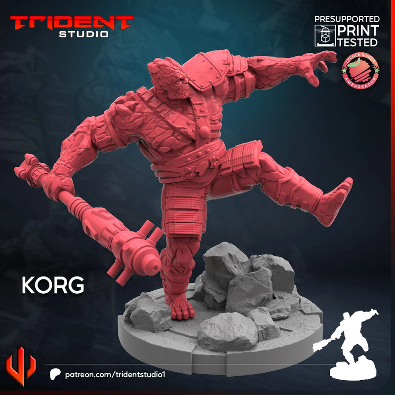Korg Marvel MCP-compatible 40mm resin proxy miniature by Trident Miniatures - product image 2