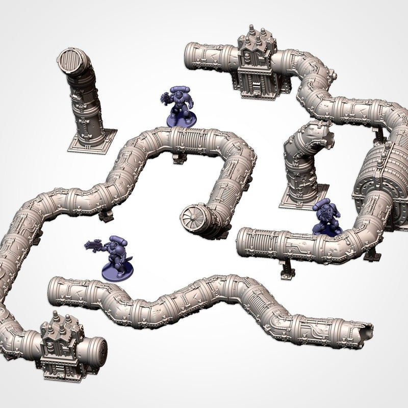 Modular Pipes 3D printed terrain view 2