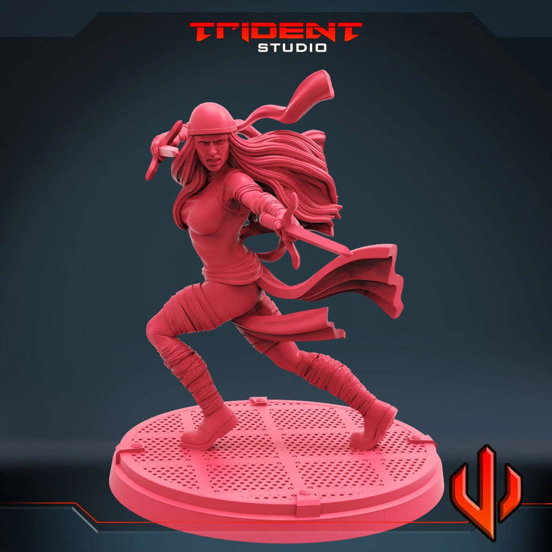 Elektra Marvel MCP-compatible 40mm resin proxy miniature by Trident Miniatures - product image 2
