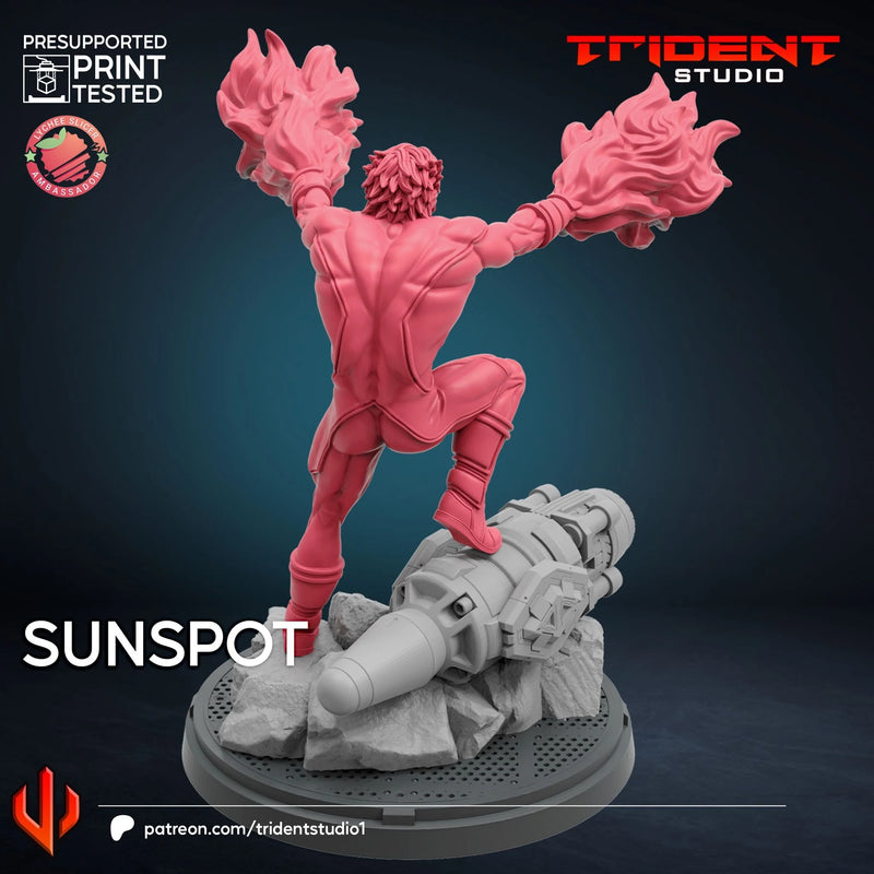 Sunspot Marvel MCP-compatible 40mm resin proxy miniature by Trident Miniatures - product image 2