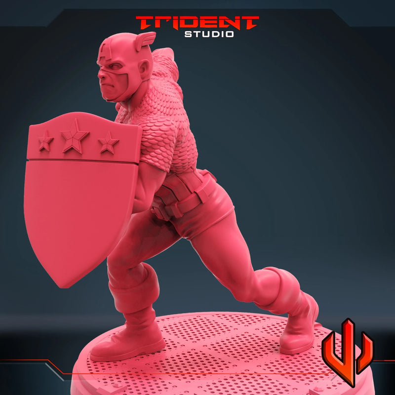 Captain America - Sculpt B Marvel MCP-compatible 40mm resin proxy miniature by Trident Miniatures - product image 2