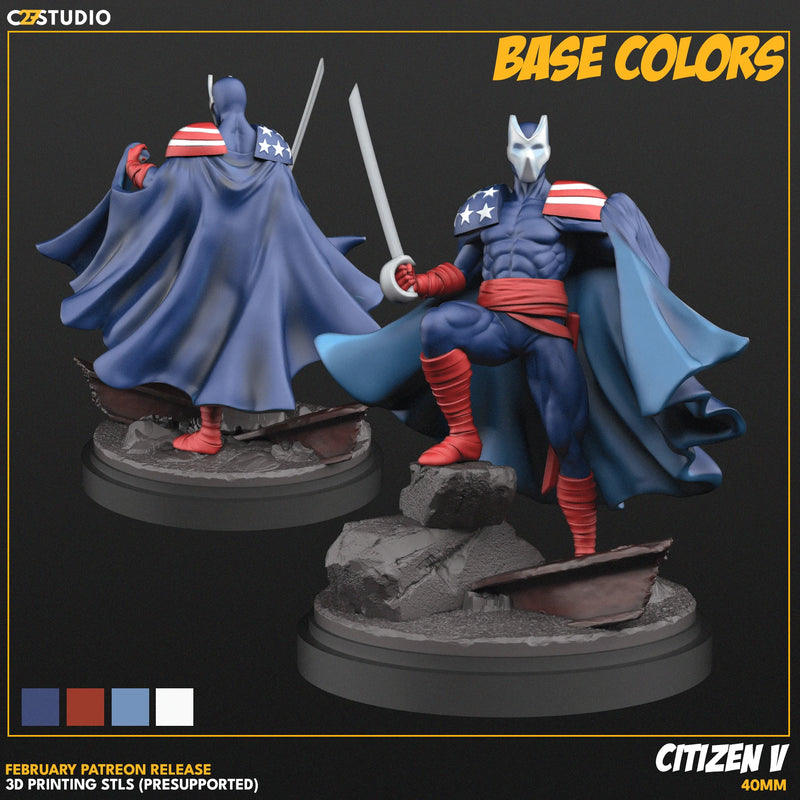 Citizen V Marvel MCP-compatible resin miniature by C27 Studios - product image 2