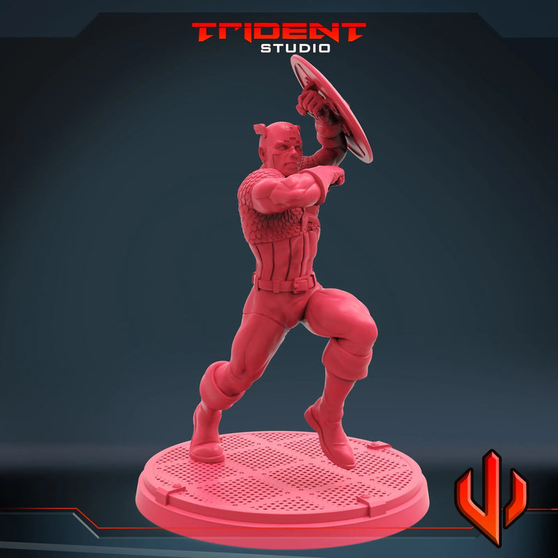 Captain America - Sculpt C Marvel MCP-compatible 40mm resin proxy miniature by Trident Miniatures - product image 2