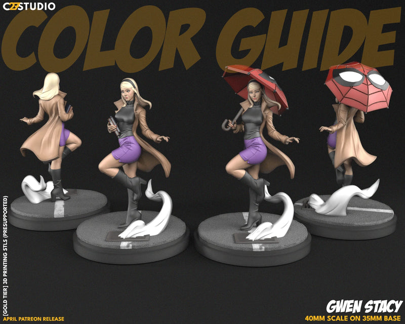 Gwen Stacy Marvel MCP-compatible resin miniature by C27 Studios - product image 2