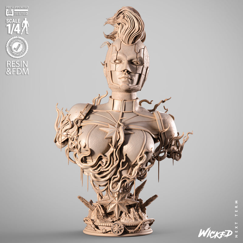 Captain Marvel Portrait Bust resin bust kit view 2