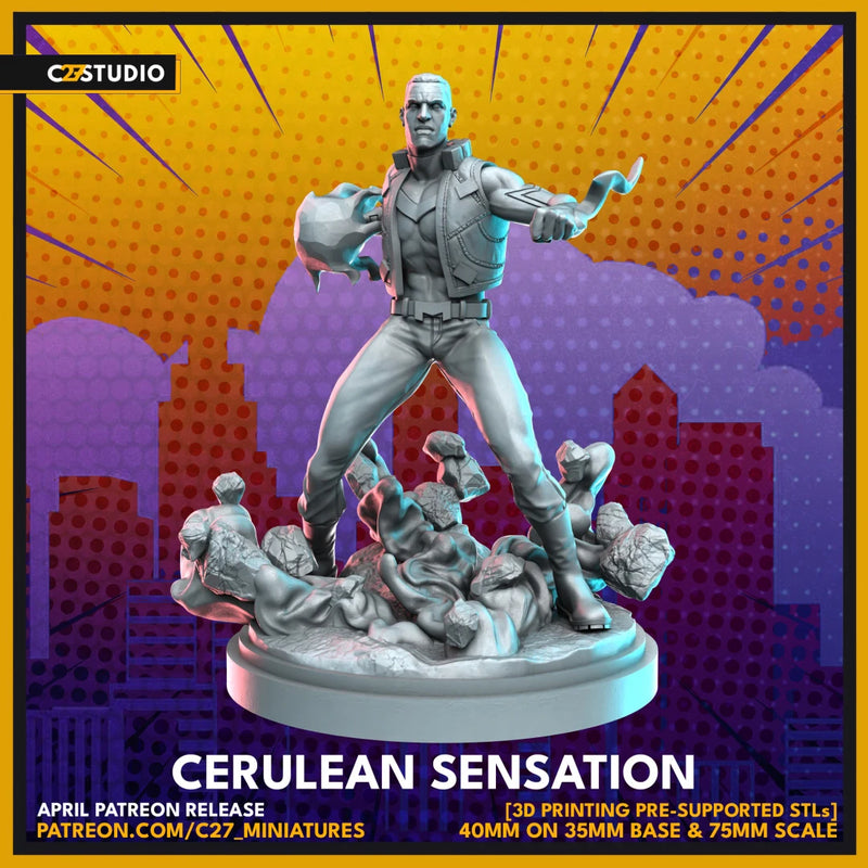 Blue Marvel Marvel MCP-compatible resin miniature by C27 Studios - product image 2