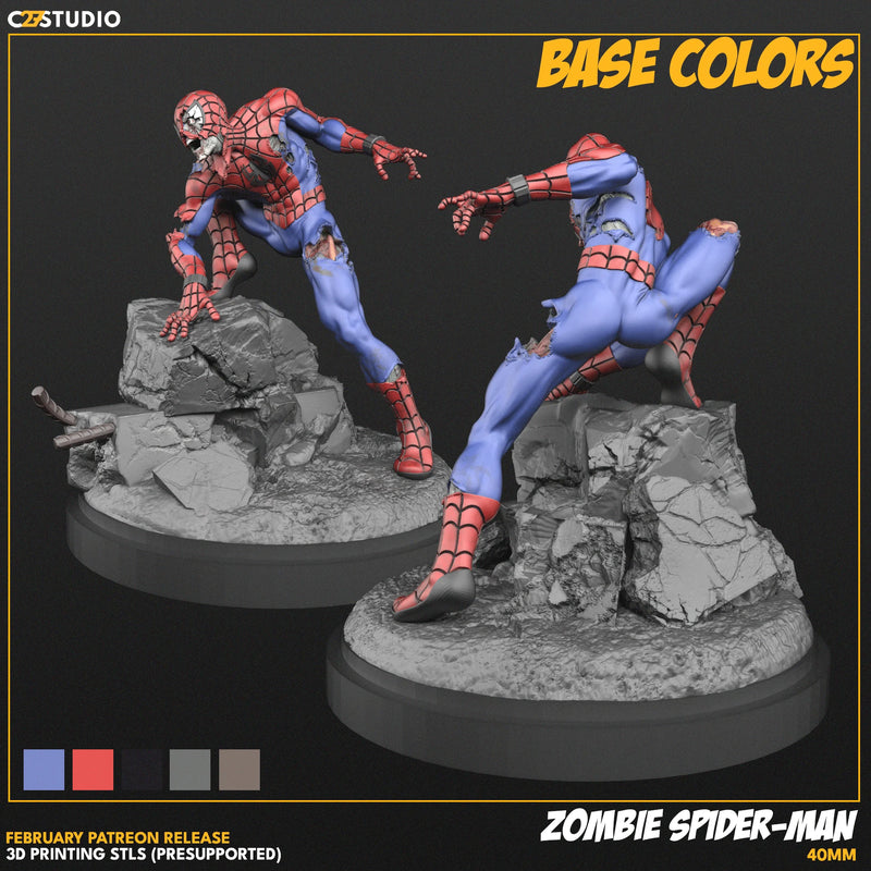 Zombie Spider-Man Marvel MCP-compatible resin miniature by C27 Studios - product image 2