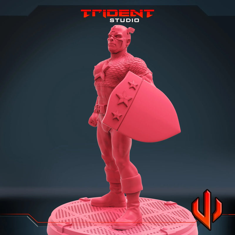 Captain America - Sculpt A Marvel MCP-compatible 40mm resin proxy miniature by Trident Miniatures - product image 2