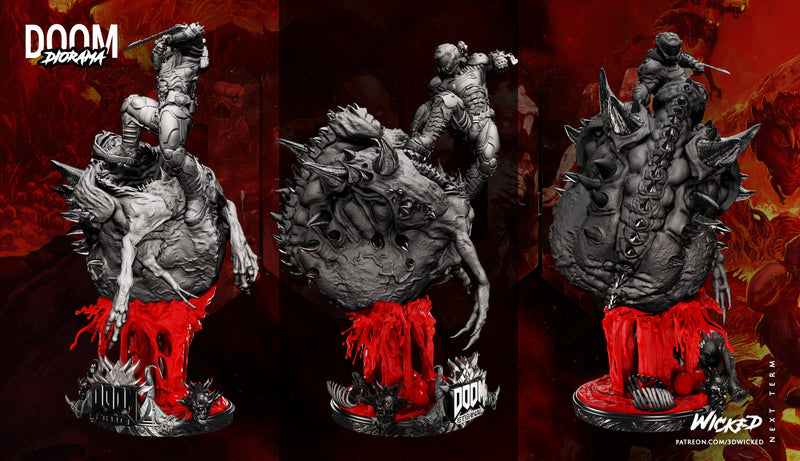 Doom Slayer Diorama resin diorama kit view 2