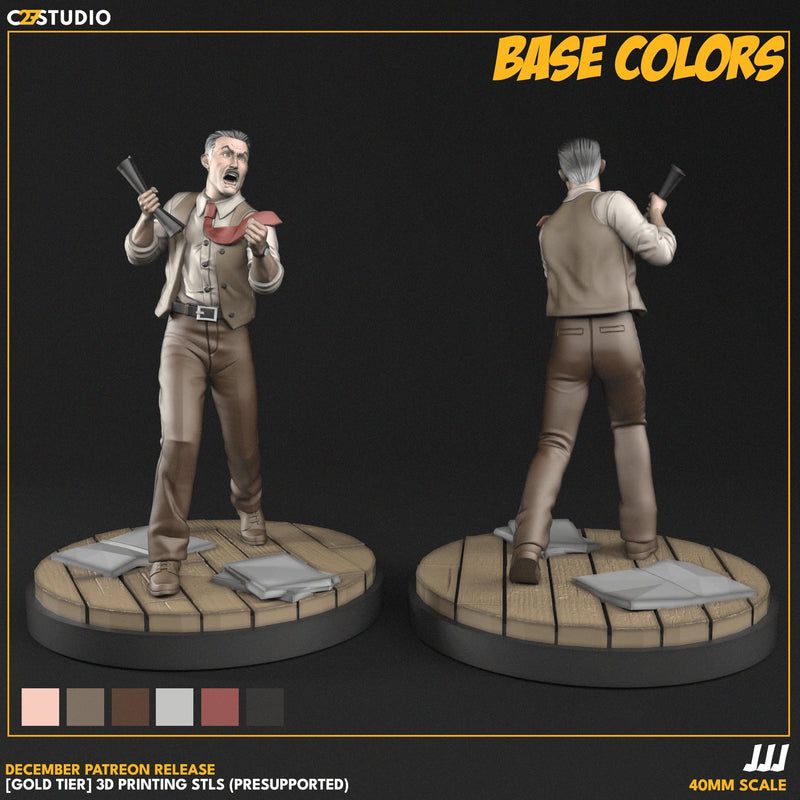 J. Jonah Jameson Marvel MCP-compatible resin miniature by C27 Studios - product image 2