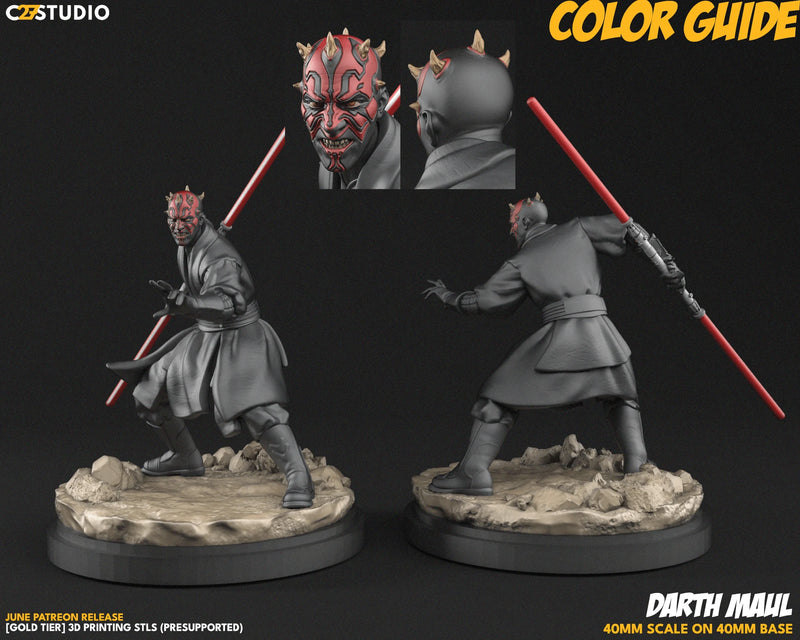 Darth Maul Star Wars Shatterpoint-compatible resin miniature by C27 Studios - product image 2