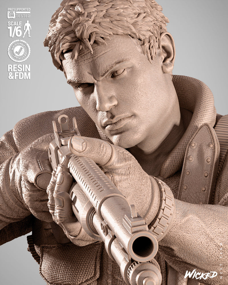 Chris Resident Evil Sculpture resin statue kit view 2