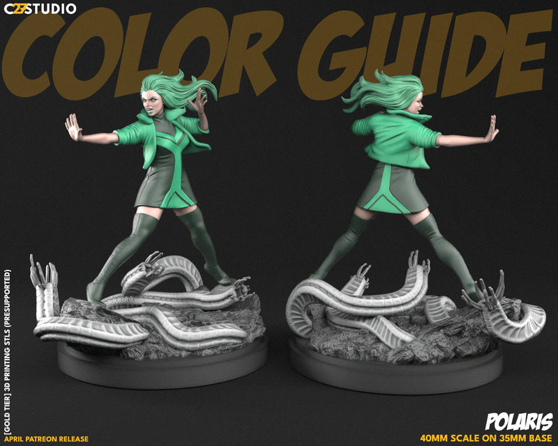 Polaris (Apr 2024 Sculpt) Marvel MCP-compatible resin miniature by C27 Studios - product image 2