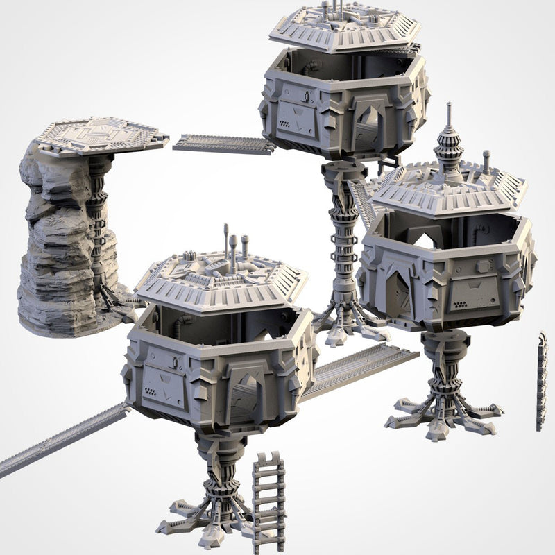 Sci-Fi City 3D printed terrain view 2