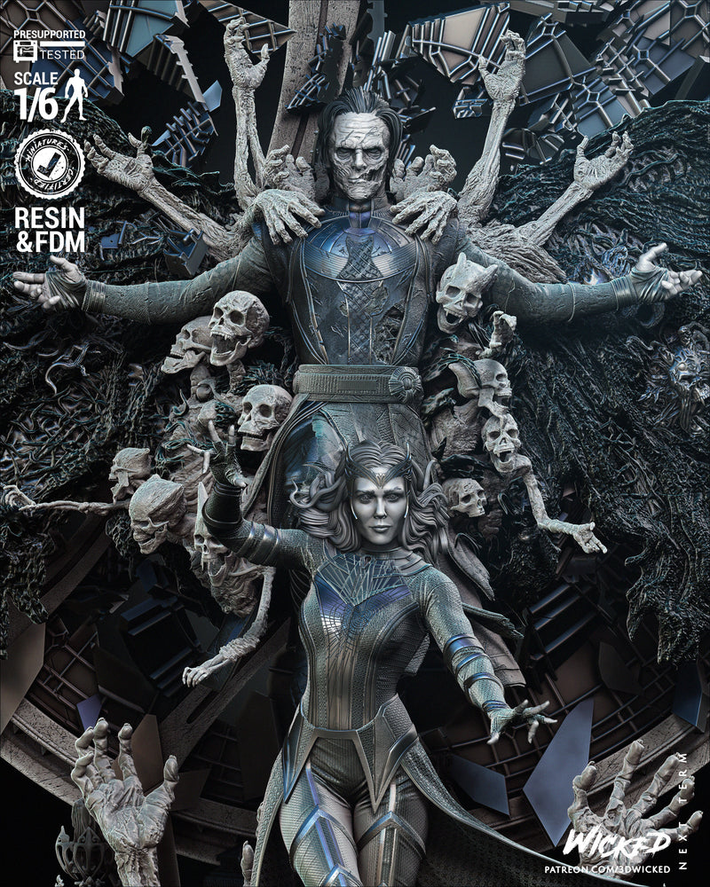 Dead Strange and Scarlet Witch Diorama resin diorama kit view 2