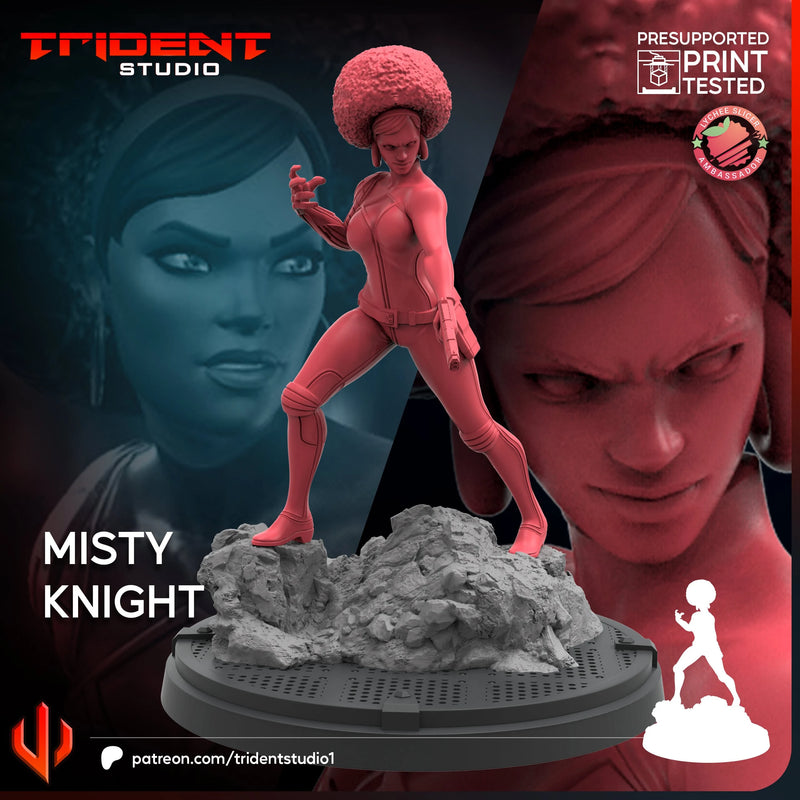 Misty Knight Marvel MCP-compatible 40mm resin proxy miniature by Trident Miniatures - product image 2