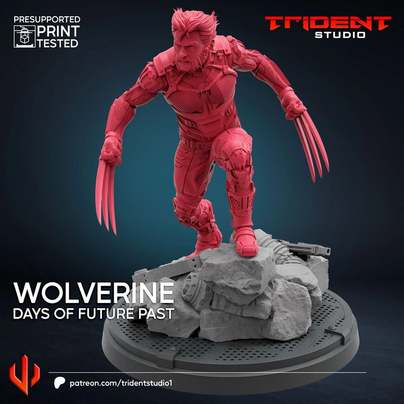 Wolverine X-Men Days Of Future Past Marvel MCP-compatible 40mm resin proxy miniature by Trident Miniatures - product image 2