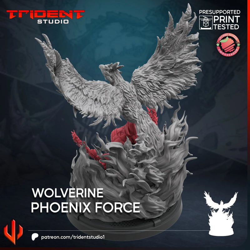 Wolverine Phoenix Force Marvel MCP-compatible 40mm resin proxy miniature by Trident Miniatures - product image 2