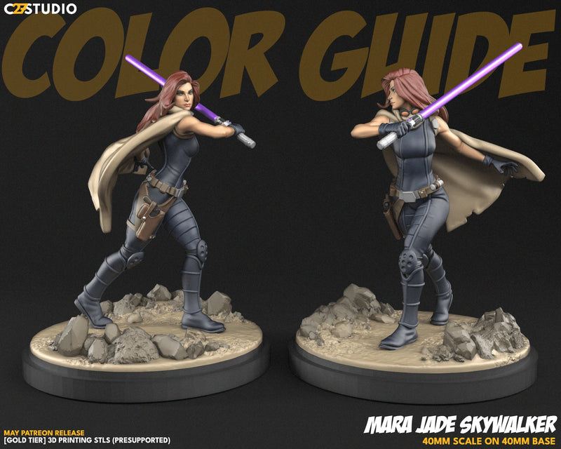 Mara Jade Skywalker Star Wars Shatterpoint-compatible resin miniature by C27 Studios - product image 2