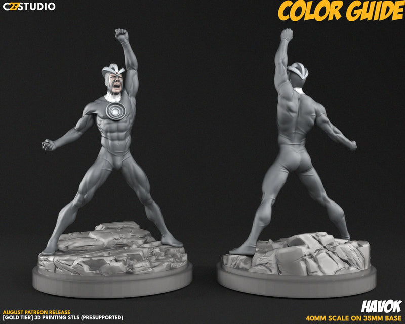 Havok (Aug 2024 Sculpt) Marvel MCP-compatible resin miniature by C27 Studios - product image 2