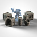 Barrels and Cubes 3D printed terrain view 2