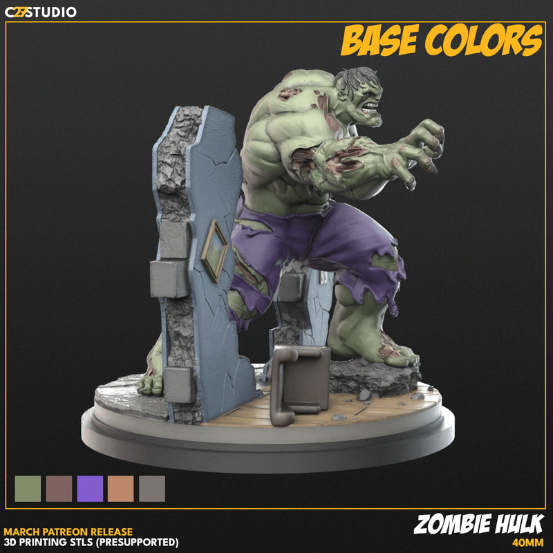Zombie Hulk Marvel MCP-compatible resin miniature by C27 Studios - product image 2