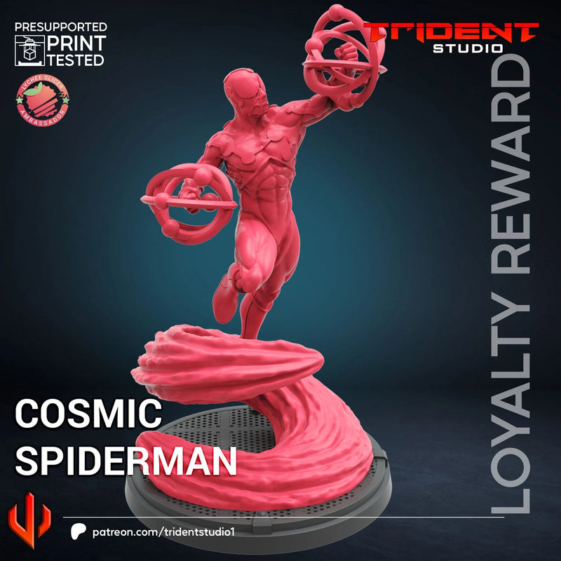 Cosmic Spider-Man Marvel MCP-compatible 40mm resin proxy miniature by Trident Miniatures - product image 2