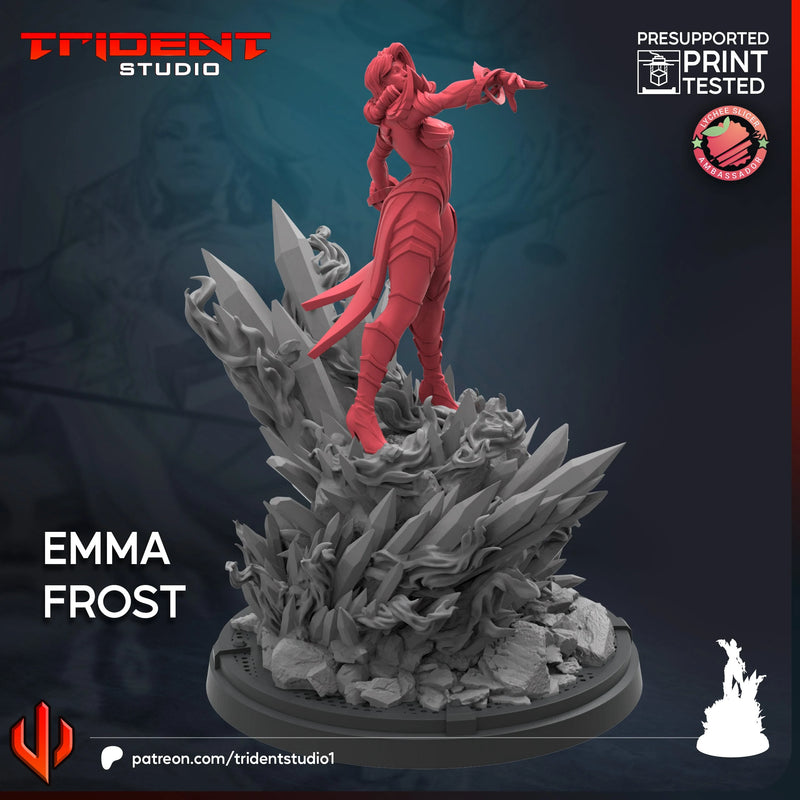 Emma Frost Phoenix Rivals Marvel MCP-compatible 40mm resin proxy miniature by Trident Miniatures - product image 2
