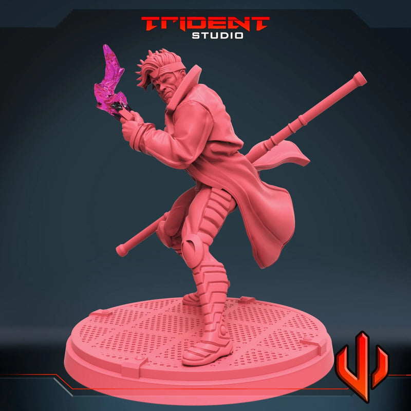 Gambit - Sculpt B Marvel MCP-compatible 40mm resin proxy miniature by Trident Miniatures - product image 2